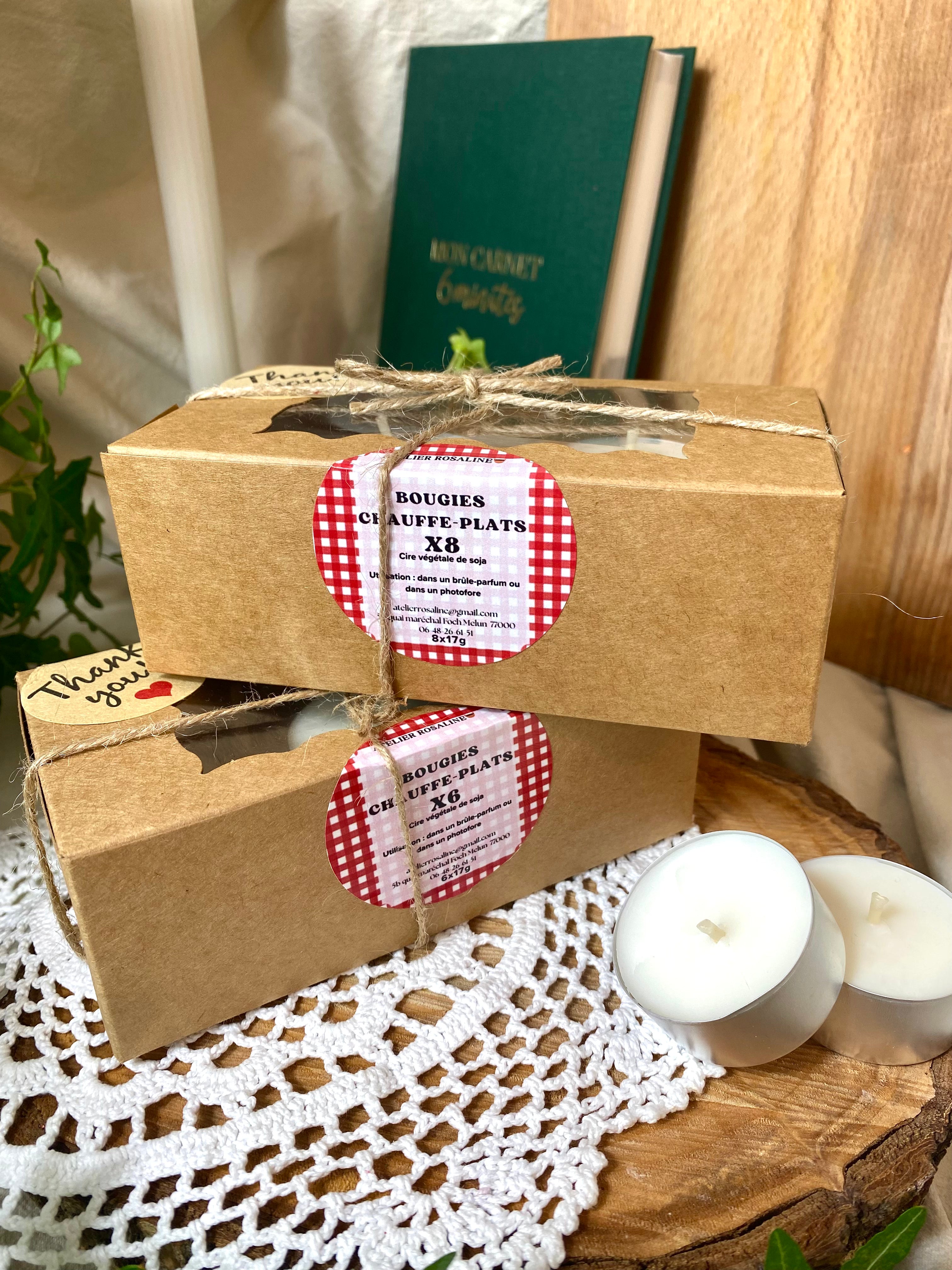 Bougies chauffe-plats végétales🌿| coffret x8