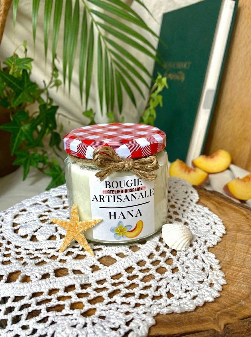Bougie « Hana » | Monoï & pêche 🍑 🏝️