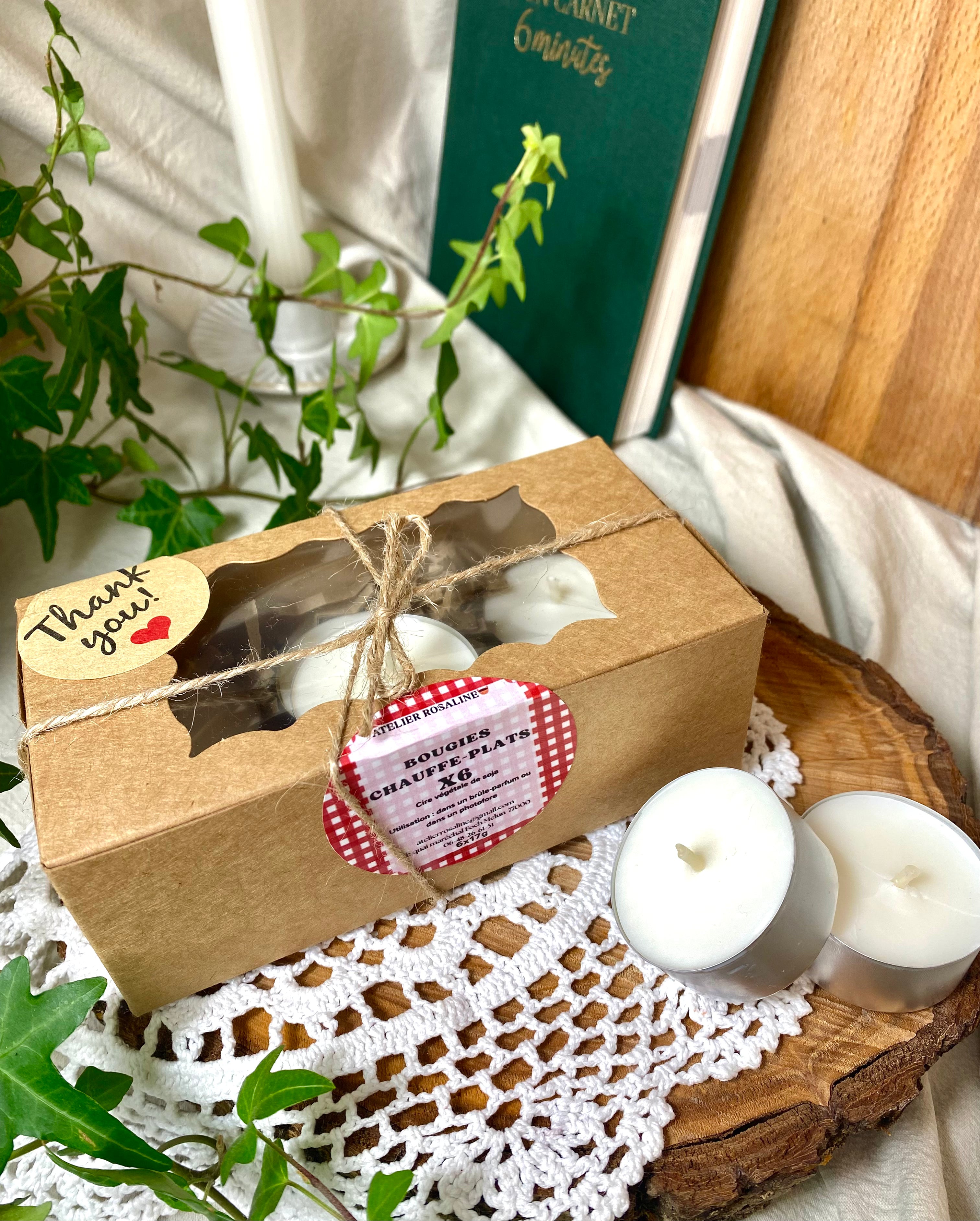 Bougies chauffe-plats végétales🌿| coffret x6
