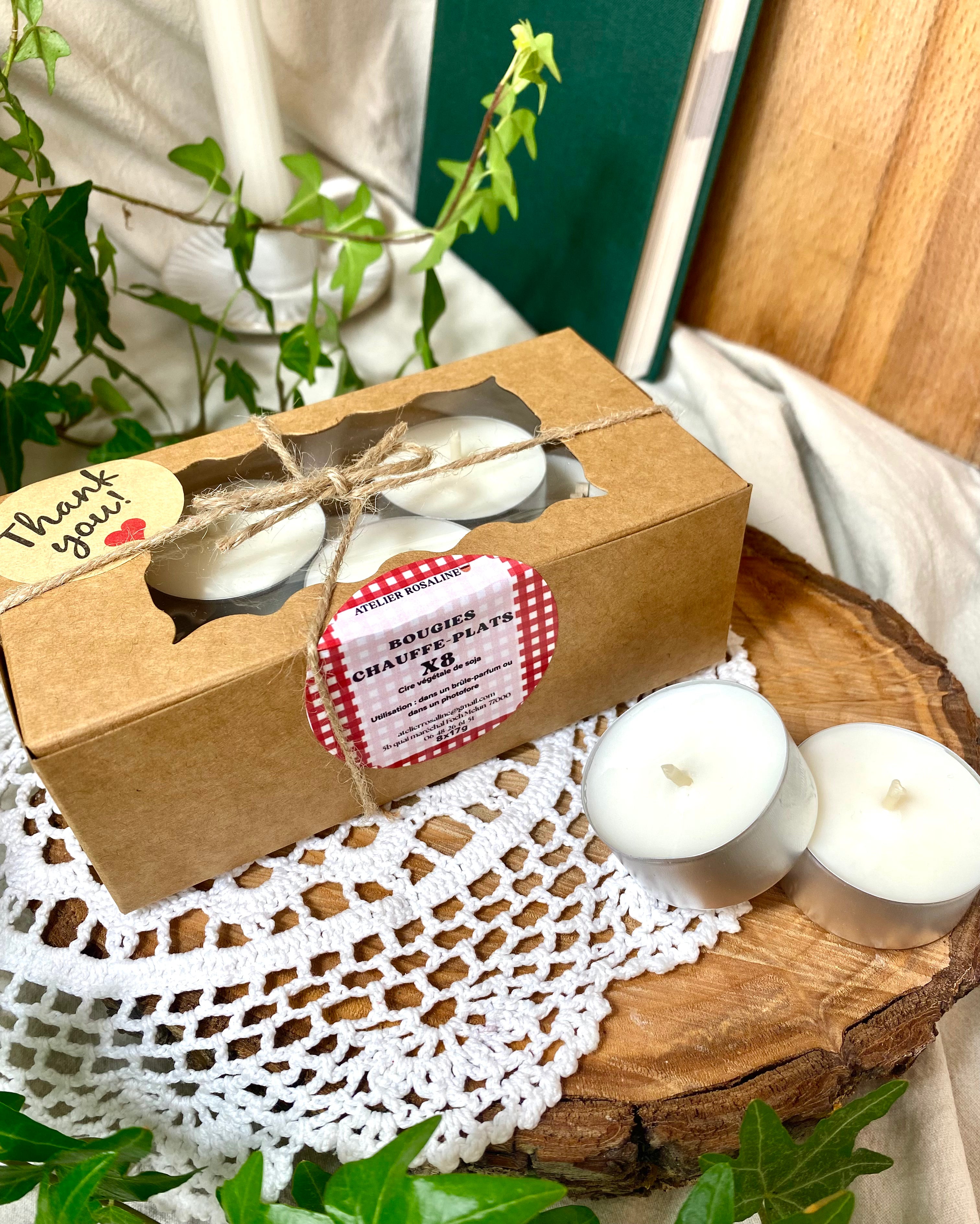 Bougies chauffe-plats végétales🌿| coffret x8