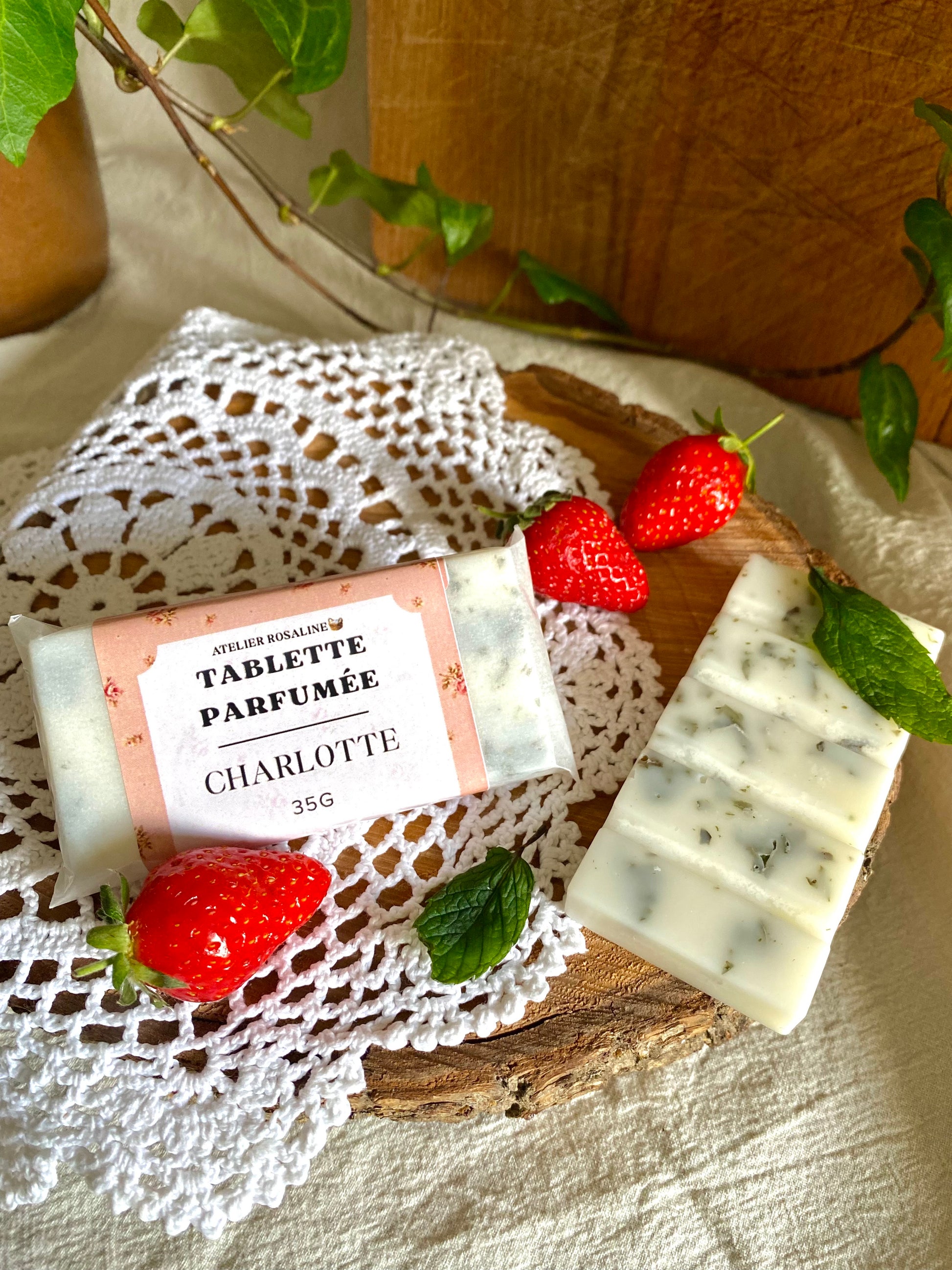 Tablette parfumée "Charlotte" | Fraise & menthe